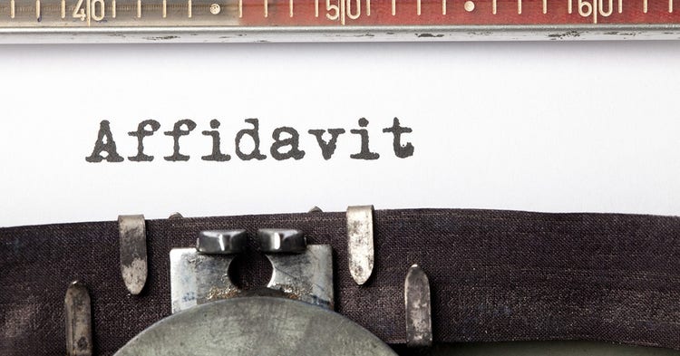 Close up of the word "Affidavit" on a typewriter.