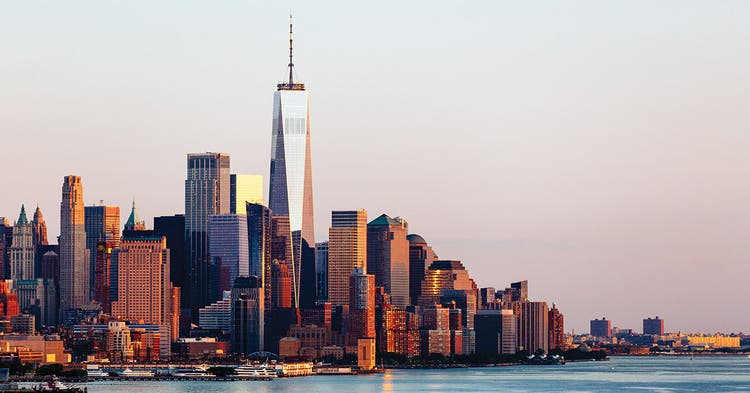 View of New York City from the harbor