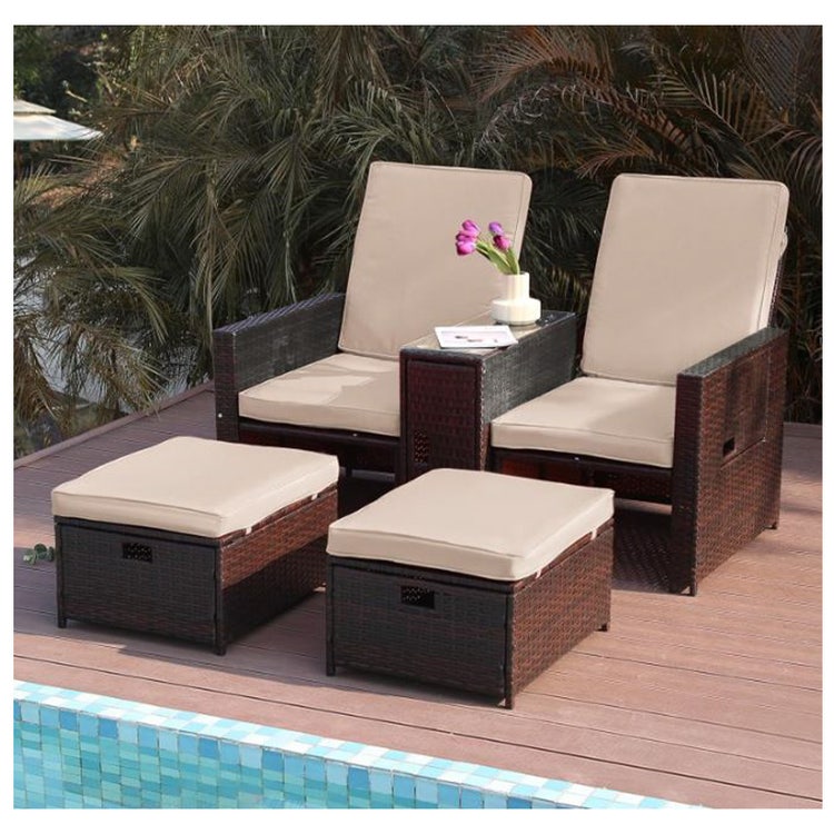 Outdoor Rattan Sofa Set with Cushion