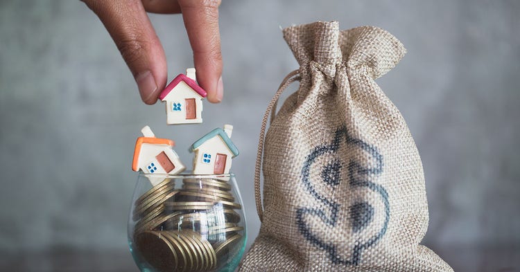 Change jar and twill money bag for house savings